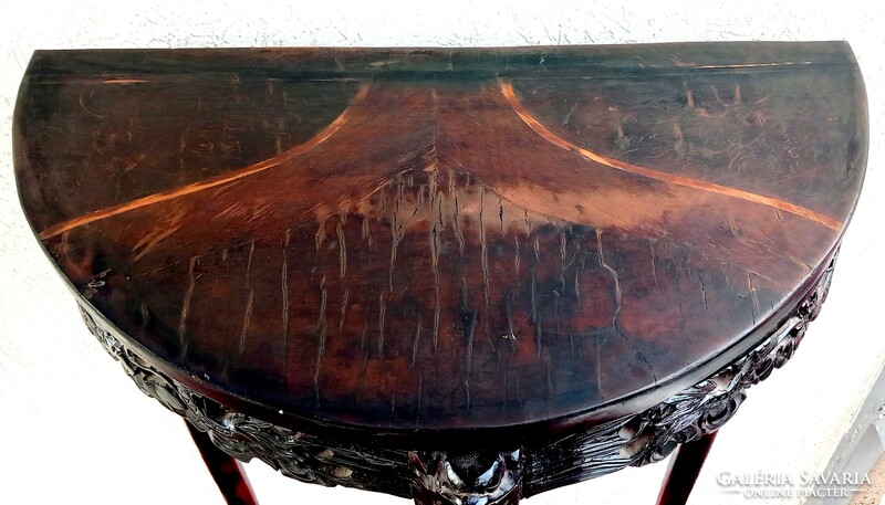 Faragott intarziás Kínai konzol asztal antik ALKUDHATÓ Art deco design