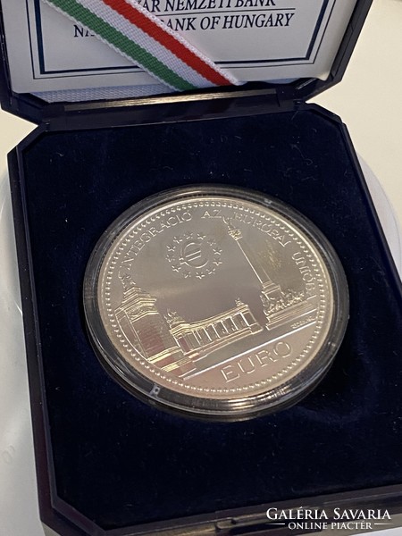 38,61 gramm Ezüst pénzérme 2000 Ft Euro-II. 1998 Budapest Tanúsítvánnyal díszdobozban