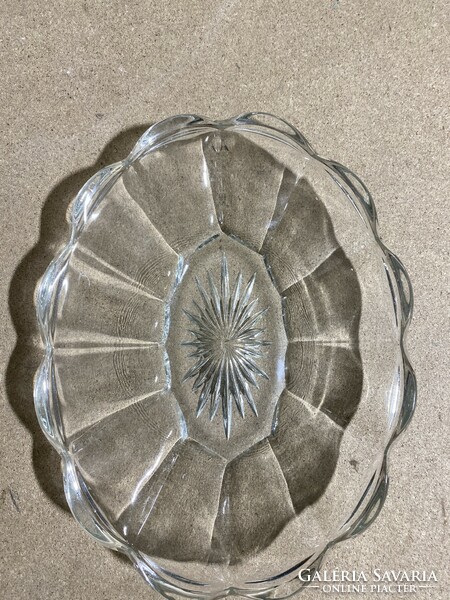 Art deco üveg tálcák párban, 25 x 20 cm-esek, 3056
