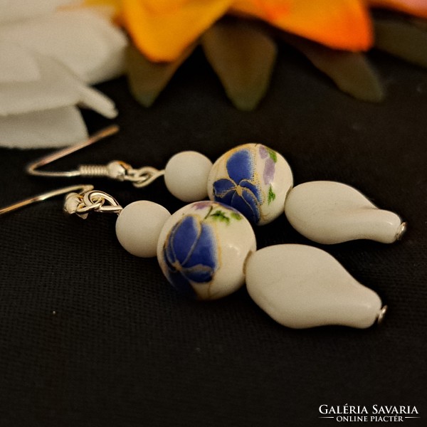 Handmade porcelain flower earrings 5 cm