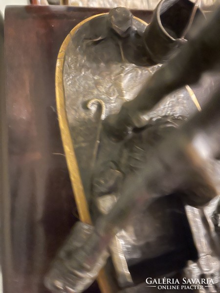 Lányi Dezső: Gémeskútnál 1922 ( Beszédes János stílusában) bronzszobor