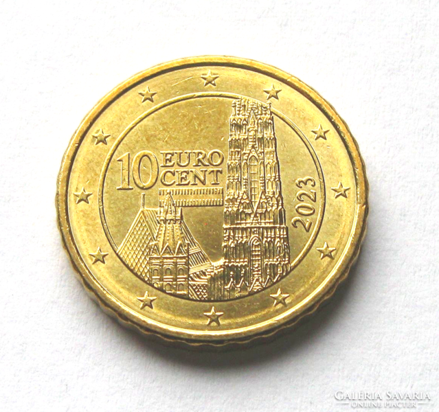 Austria - 10 euro cent - 2023 - Saint Stephen's Cathedral