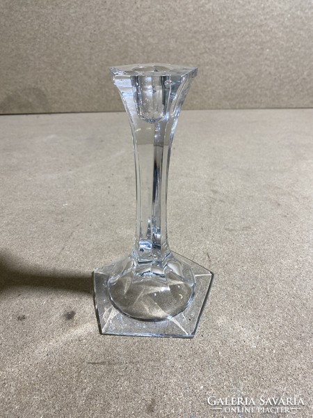 Glass candle holder, cast, size 20 x 11 cm. 3032