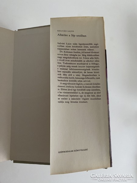Szilvási Lajos Albérlet a Síp utcában 1976 Szépirodalmi Könyvkiadó Budapest regény