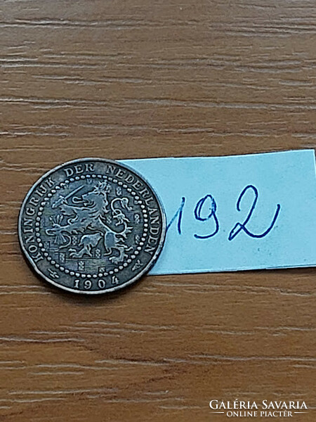 Netherlands 1 cent 1904 Queen Wilhelmina, bronze, 192.