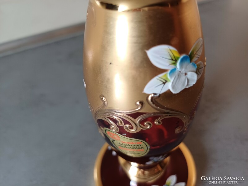 Joska's gilded hand-painted art glass vase