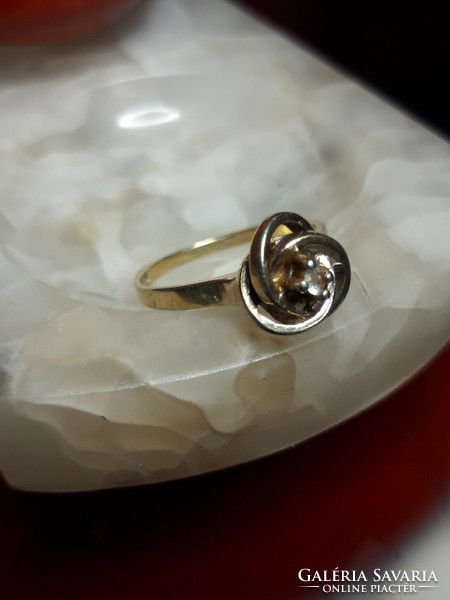 Old gold-plated silver ring - size 54