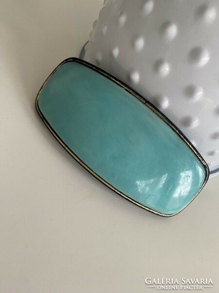 Turquoise vintage old French buckle 95 mm