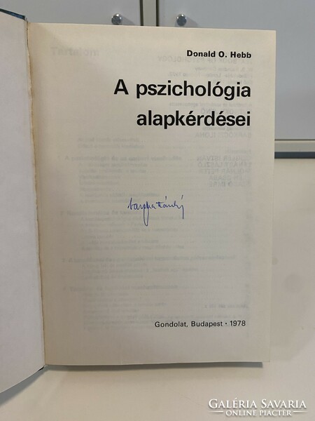 Donald O. Hebb A pszichológia alap kérdéseit 1978 Gondolat  Budapest