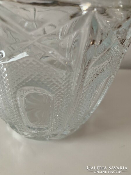 Old polished crystal thick ice bucket ice bucket height 23cm/14cm