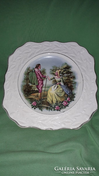 Vintage - the old english oak - Victorian-style square plate with scene 23cm according to the pictures
