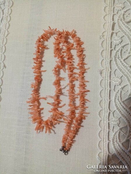Salmon pink coral necklace 62.5 cm