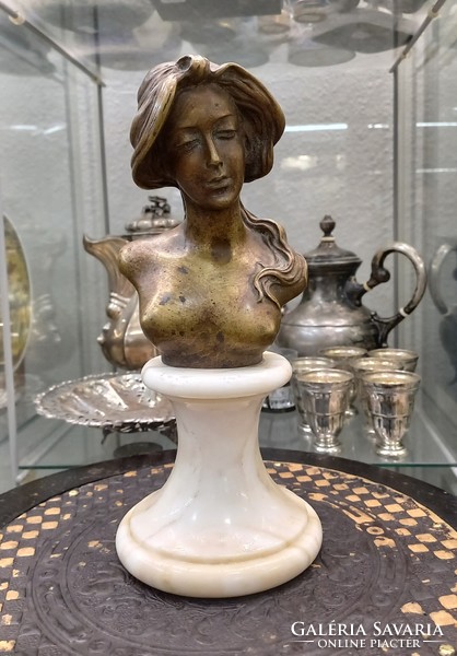 J. P. Art Nouveau bronze bust of Morean