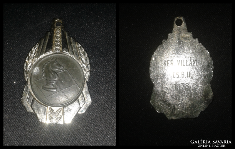 Chess medal (district Csb. 2nd place) 1978