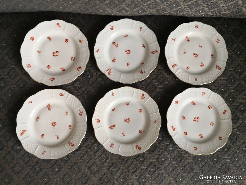 Antique Herend dessert / cookie plates, 6 pcs