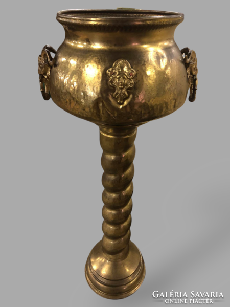 Copper pedestal, bowl, key ring