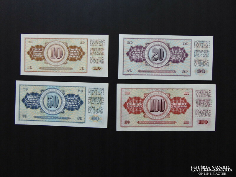 Lot of 4 dinar banknotes of Yugoslavia! Nice crisp banknotes