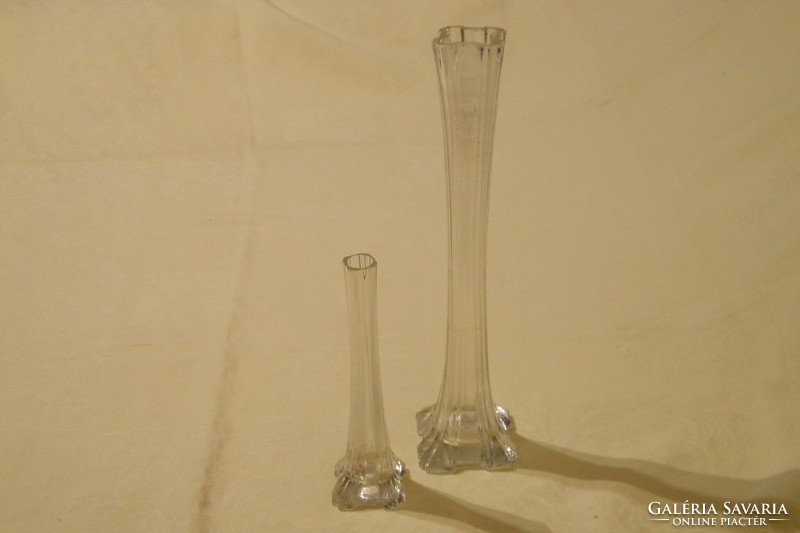 AKCIÓ! Üveg váza egyszálas váza 5,5x5,5x25cm 4x4x14,5cm egyben