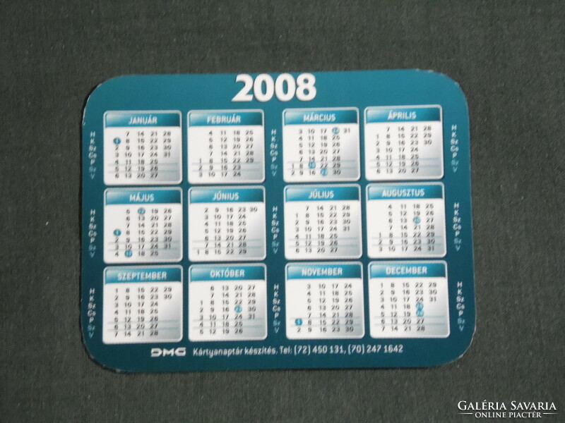 Card calendar, smaller size, balage gsm mobile phone store, Pécs, 2008, (6)