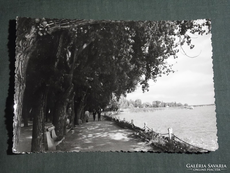 Postcard, Balaton Spa, detail of coastal promenade