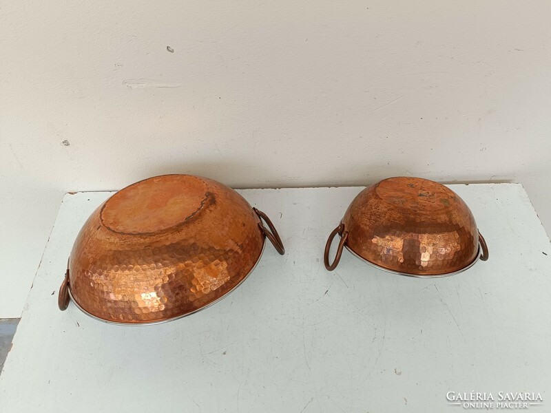 Antique kitchen tool copper footed foam cauldron foam cauldron 2 pieces 230 8411