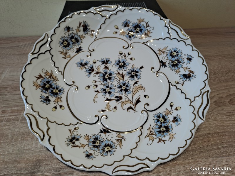 Zsolnay bowl/wall plate with cornflower pattern