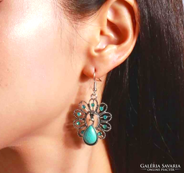 Peacock turquoise stone earrings 179