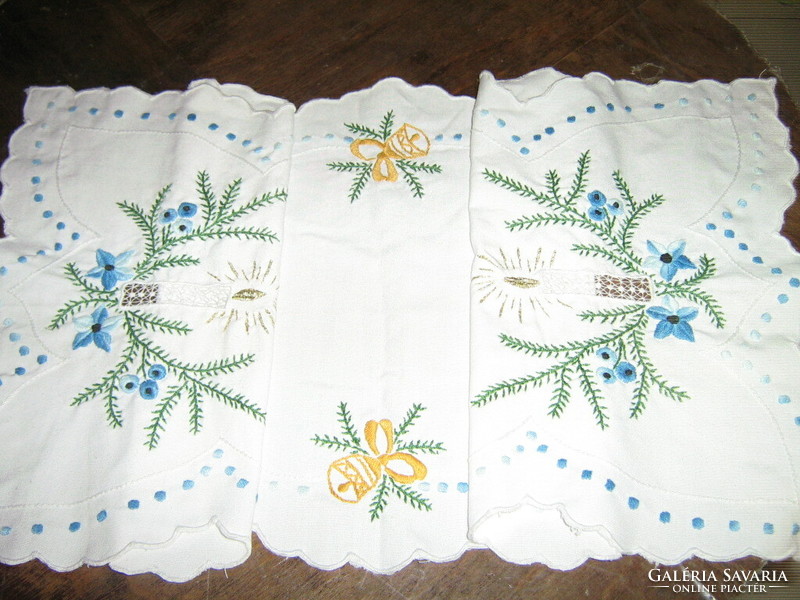 Beautiful hand-embroidered Toledo Christmas needlework tablecloth