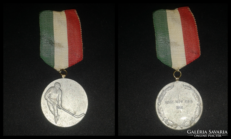 I. Hungarian peoples. Cup 1968 coin on ribbon