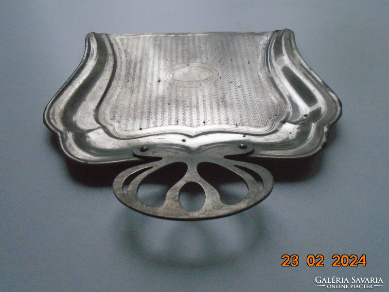 Art Nouveau silver-plated gilded crumb tray