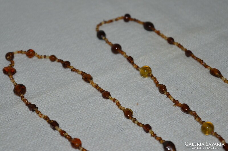 Long brown glass necklaces