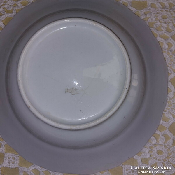 Zsolnay indamintás fehér porcelán mély tányérok