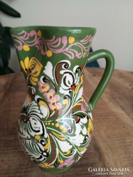 Ceramic hand painted jug