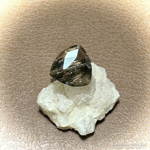 Modern nagy kristály gyűrű, kézműves statement gyűrű, csillogó alkalmi kristály ékszer: 6,5 / 54