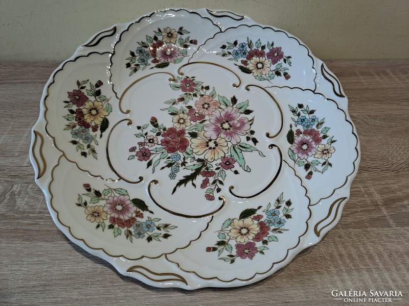 Zsolnay bowl/wall plate with flower pattern