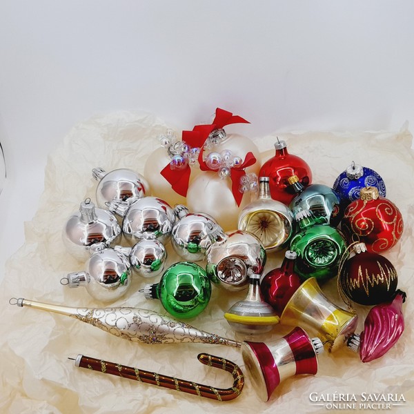 Mixed glass Christmas tree decoration package, old and new, 25 pieces in one
