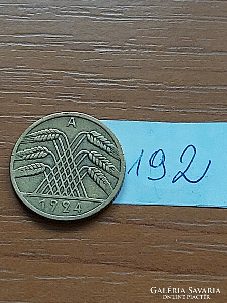 Germany 10 reichspfennig 1924 a berlin, aluminum bronze 192.