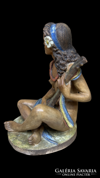 Gondos József (1909-1987) TAHITI LÁNY terrakotta szobor