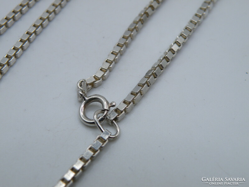 UK0264 Extra hosszú velencei kocka mintájú ezüst nyaklánc 925