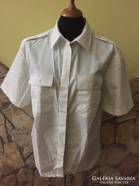 Sopron clothing factory military white short-sleeved women's shirt blouse 46 new