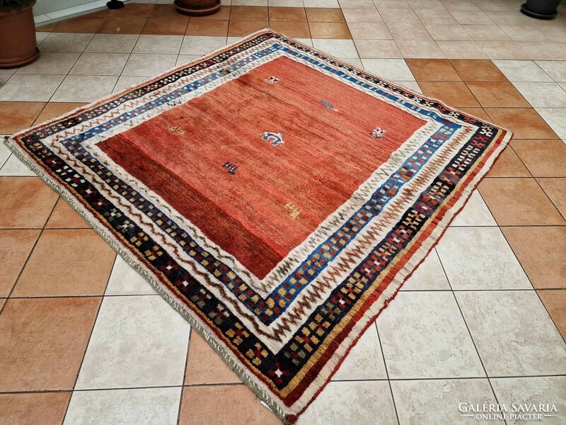 Original Iranian gabbeh 205x208m hand knotted wool carpet bfz571