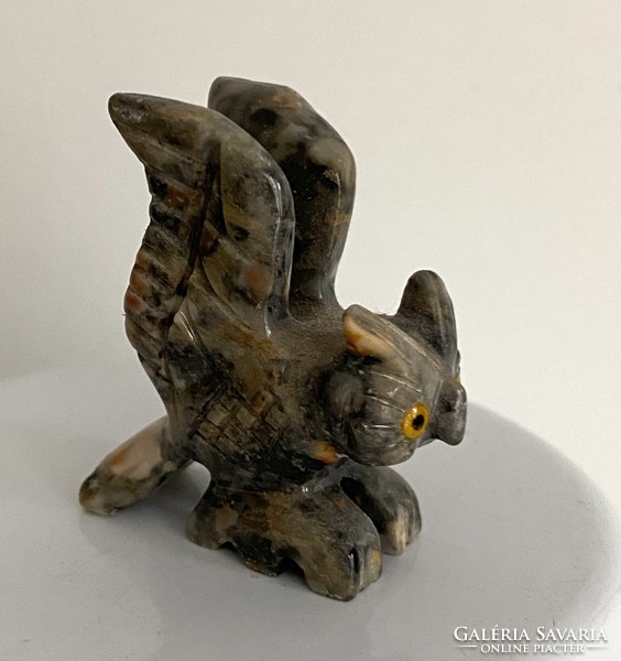 From the owl collection, an old owl figure carved stone ornament decoration 3.5 cm