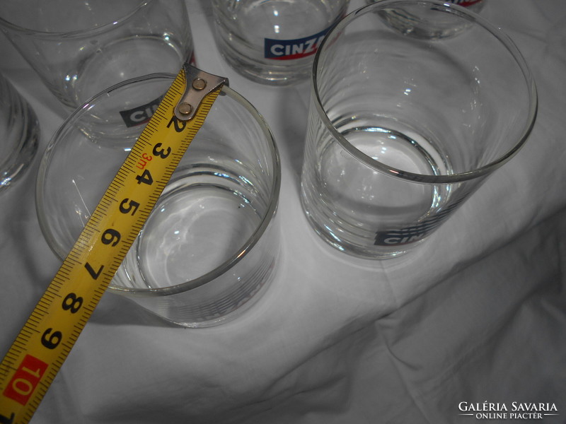 6 db cinzáno jelzéssel üveg pohár HIBÁTLAN 600 /db