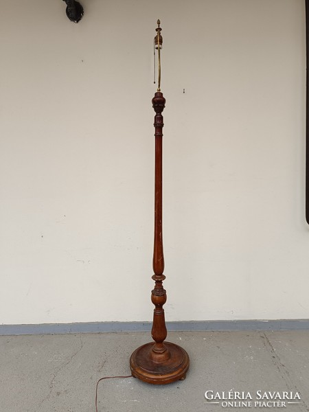 Antique wooden floor lamp patinated floor lamp without shade with copper fitting 413 8417