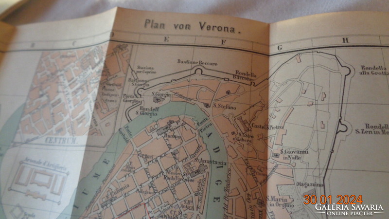 Ober-italien, travel book on Upper Italy, with 12 maps from 1910