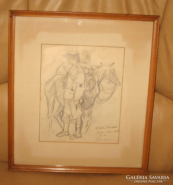 1919 Guaranteed original close-up Marcel / 1895-1961 / drawing: szanitéc