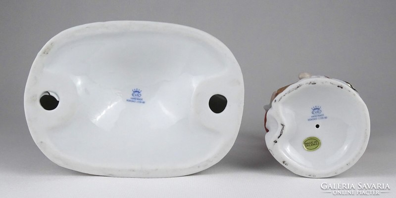 1Q496 Srilankai jelzett rokokó porcelán figura 2 darab
