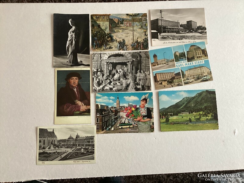 9 postcards. (L).