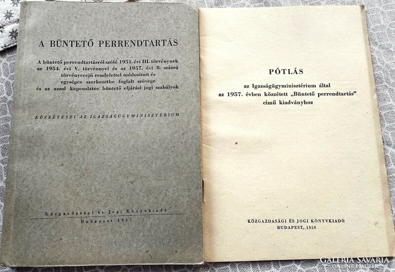 A büntető perrendtartás és Pótlása - 1957. antikvár jogi könyv