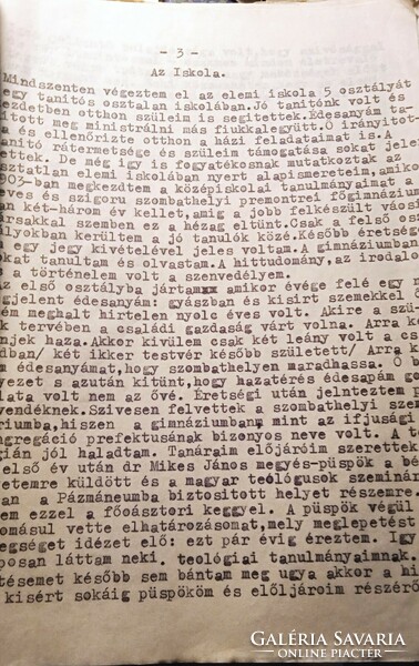 Iratrégiség Mindszenty József bíboros gépelt kézirat "Emlékirataim Bécs 1974 Husvétvasárnapján"